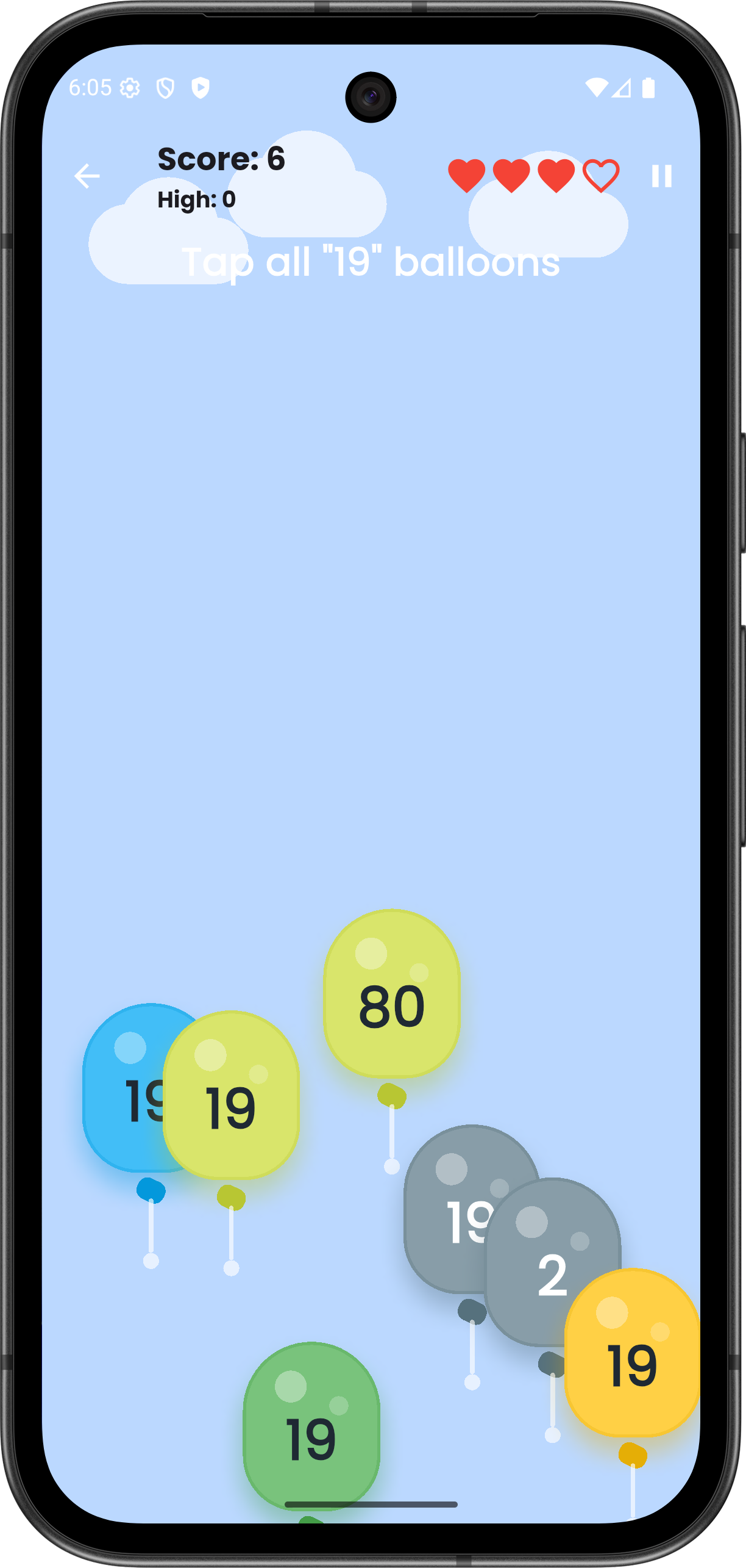 Oromo alphabet balloon pop game for kids learning Afan Oromo letters and numbers on phone